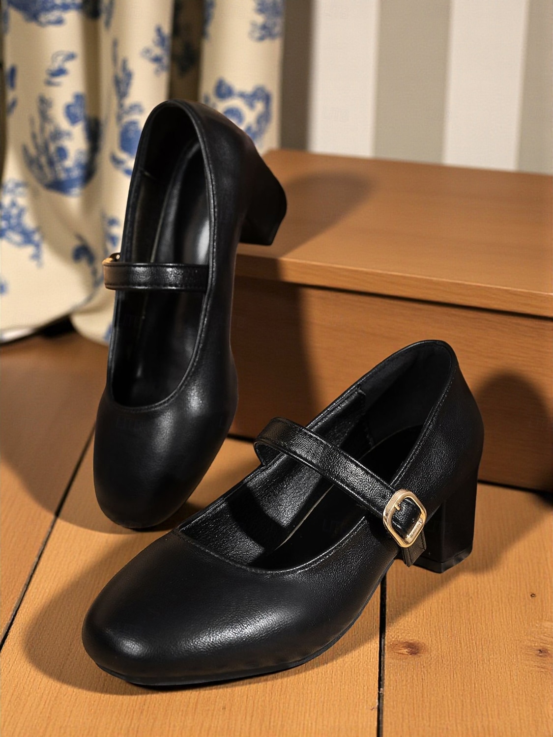 Women's Almond Mary Jane Heels with Chunky Block Heel and Ankle Strap, 1950s Classic and Elegant Style, Perfect for Work, Tea Parties and Daily  Outings 2026 - $32.99 –P1
