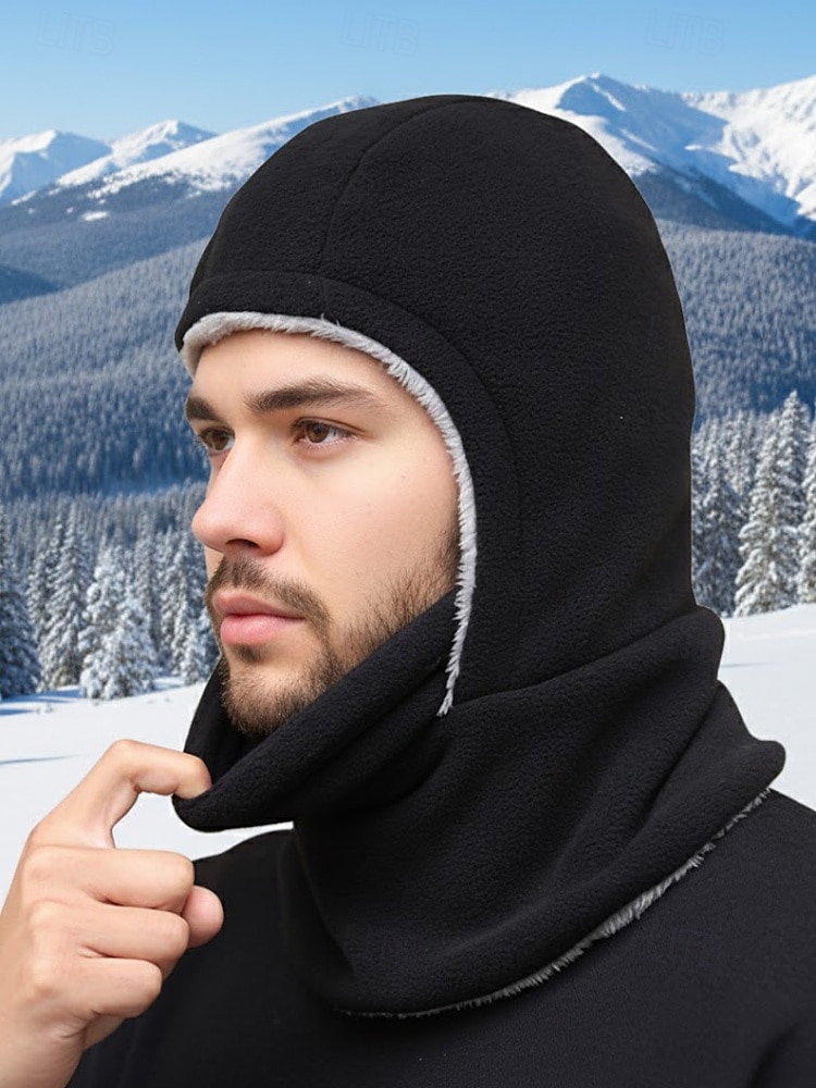 Férfi poliészter gyapjú símaszk és nyakmelegítő, szélálló, többszínű, ideális téli sportokhoz és szabadtéri tevékenységekhez 2025 - $18.99 –P2