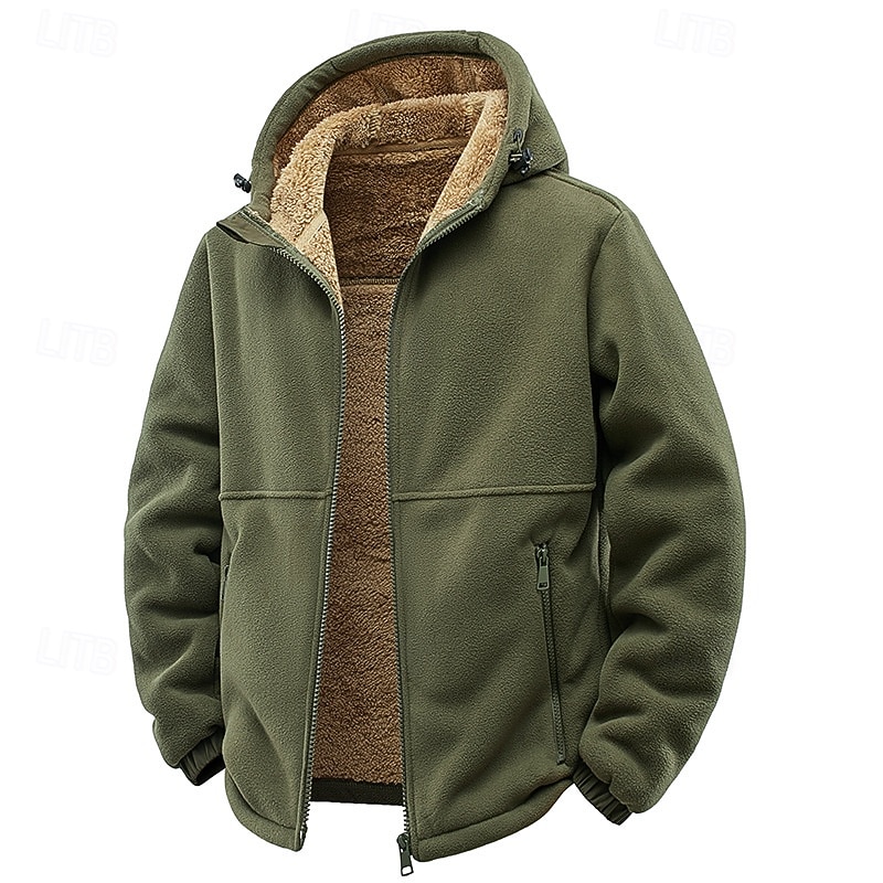 Per uomo Felpa con cappuccio Felpa con cappuccio a zip intera Felpa con cappuccio e zip Felpe con cappuccio e zip Felpa con cappuccio in pile Sherpa Blu Nero Verde militare Marrone Con Cappuccio del 2026 a $53.99 –P4
