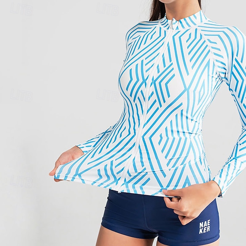 Γυναικεία Προστατευτικό εξάνθημα 2 τεμαχίων Μαγιό Tankini Μπλούζα για σέρφινγκ Ριγέ με αγορίστικα σορτς UPF50+ Αναπνέει Μακρυμάνικο Μαγιό Σέρφινγκ Κανό Ψαροντούφεκο Άνοιξη 2026 - $57.99 –P6