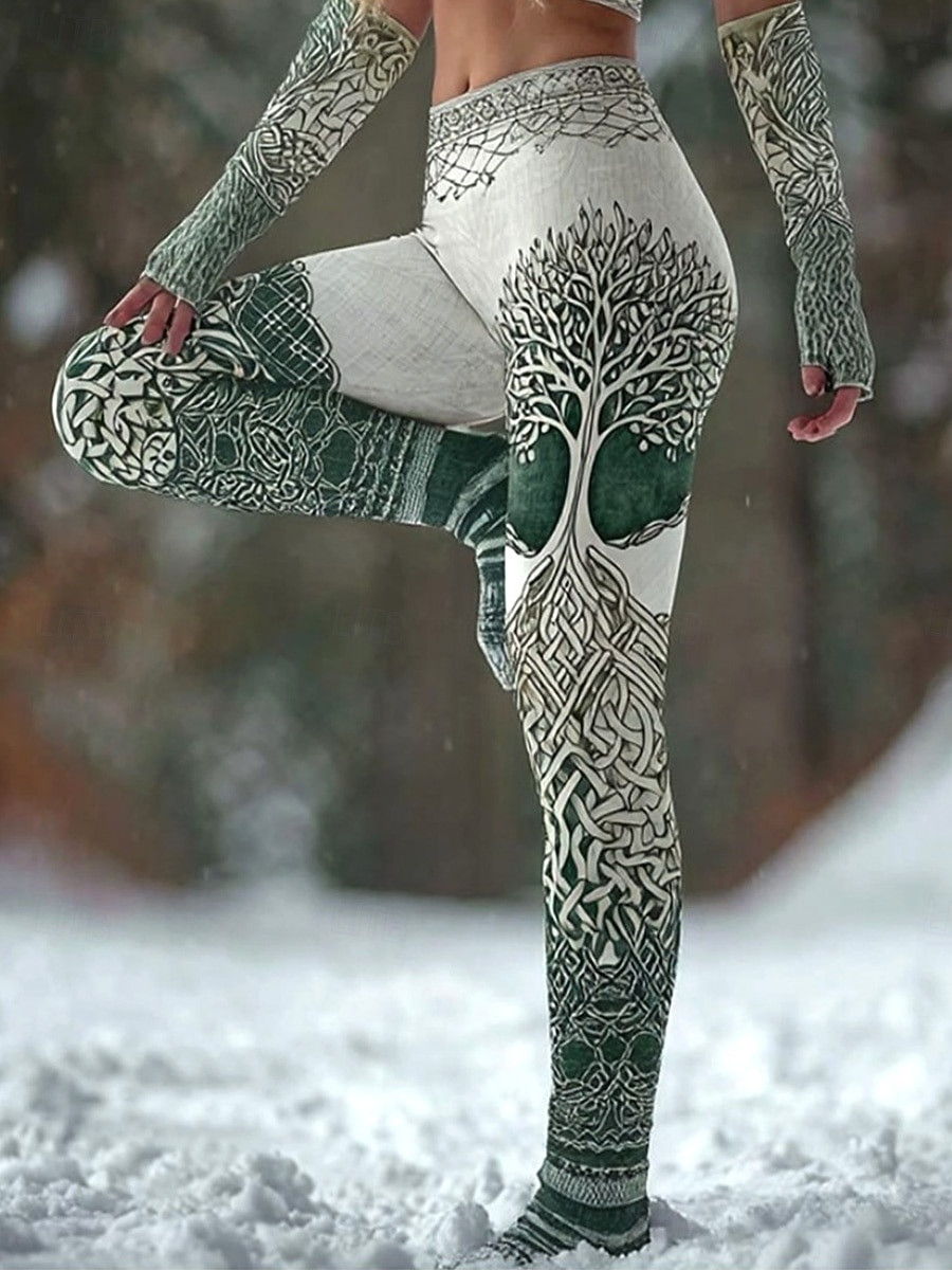 Legíny Viking Boho pro ženy vintage etnický styl plná délka vysoký pas grafika abstraktní 3D tisk rychlé schnutí prodyšné měkké elastické formální dovolená růžové léto jaro podzim zima regular fit 2025 - $19.99 –P8