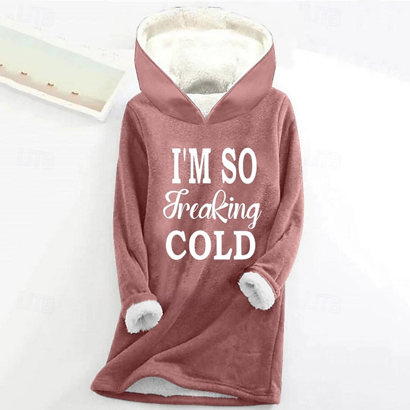 dame hettegenser sweatshirt pullover sherpa polyester letter fritidssportstrykk varm fuzzy comfrt hettegenser langermet topp mikroelastisk fall &amp; mykt, pustende vinterstoff 2025 - $28.99 –P4