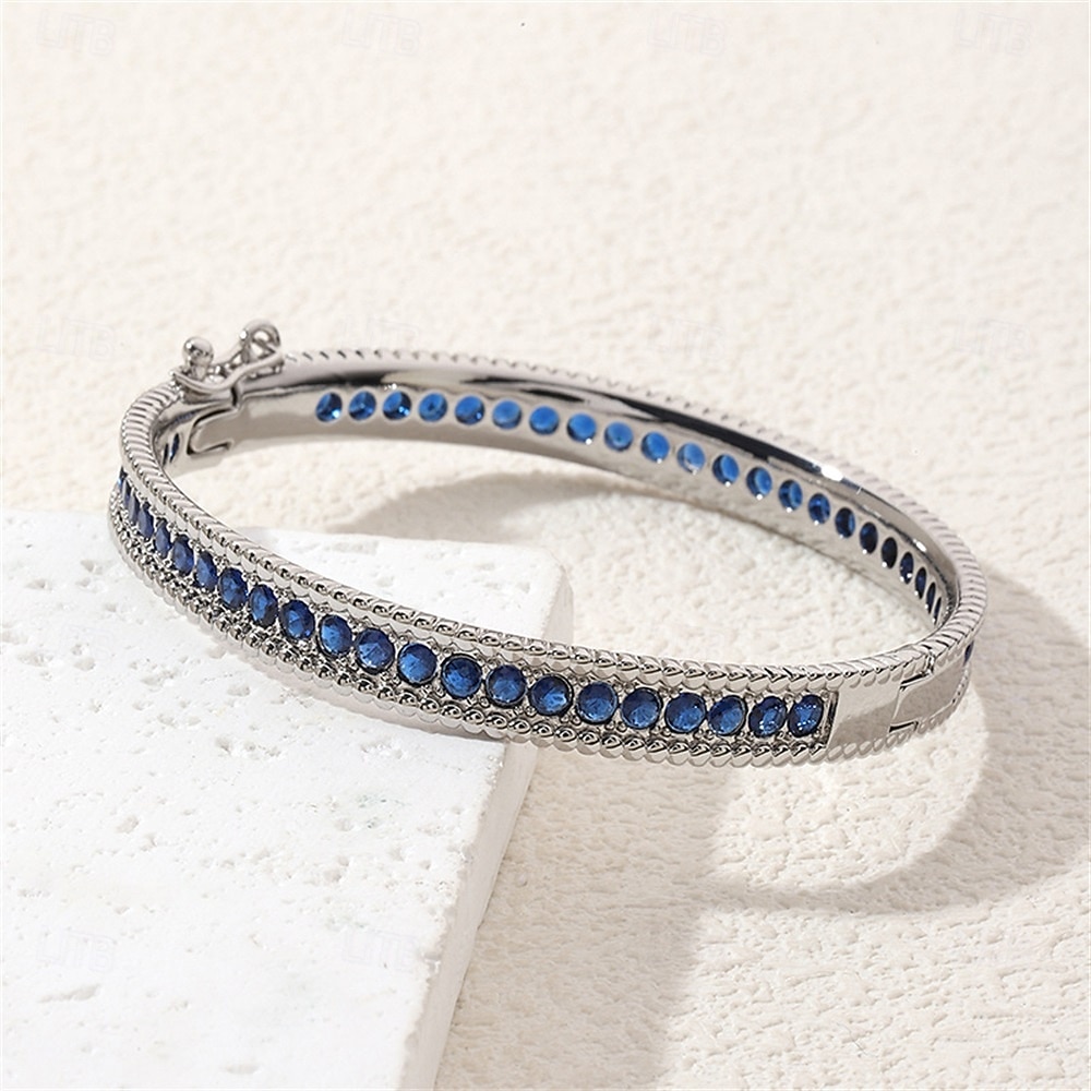 Cirkonium Klasszikus Mini Elegáns Szüret Divat divatba jövő Króm Karkötő ékszerek Ibolya / Kék / Lóhere Kompatibilitás Esküvő Parti Eljegyzés Diákbál 2026 - $14.99 –P3