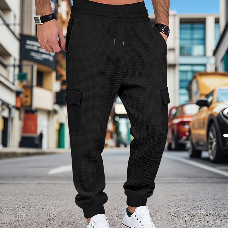 Bărbați Pantaloni de sport cargo Pantaloni Sport Joggeri Pantaloni Pantaloni Waffle Cordon Buzunar Talie elastică Simplu Confort Απαλό Zilnic În aer liber Concediu Vacanță Modă Negru Verde Militar 2026 - $25.99 –P14