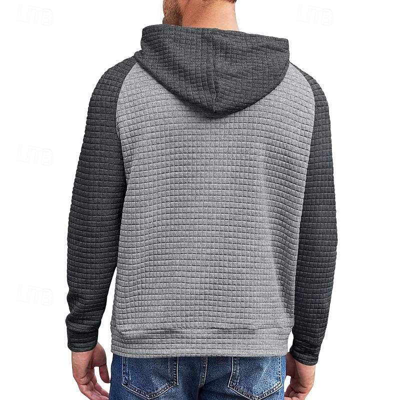 Homens Moletom Estacionar Preto Cinza Claro Cinzento Escuro Cinzento Com Capuz Bloco de cor Com Cordão Desportos e Ar livre Casual Diário Impressão 3D Roupa de rua Roupa de Esporte Casual Outono de 2026 por $19.99 –P4