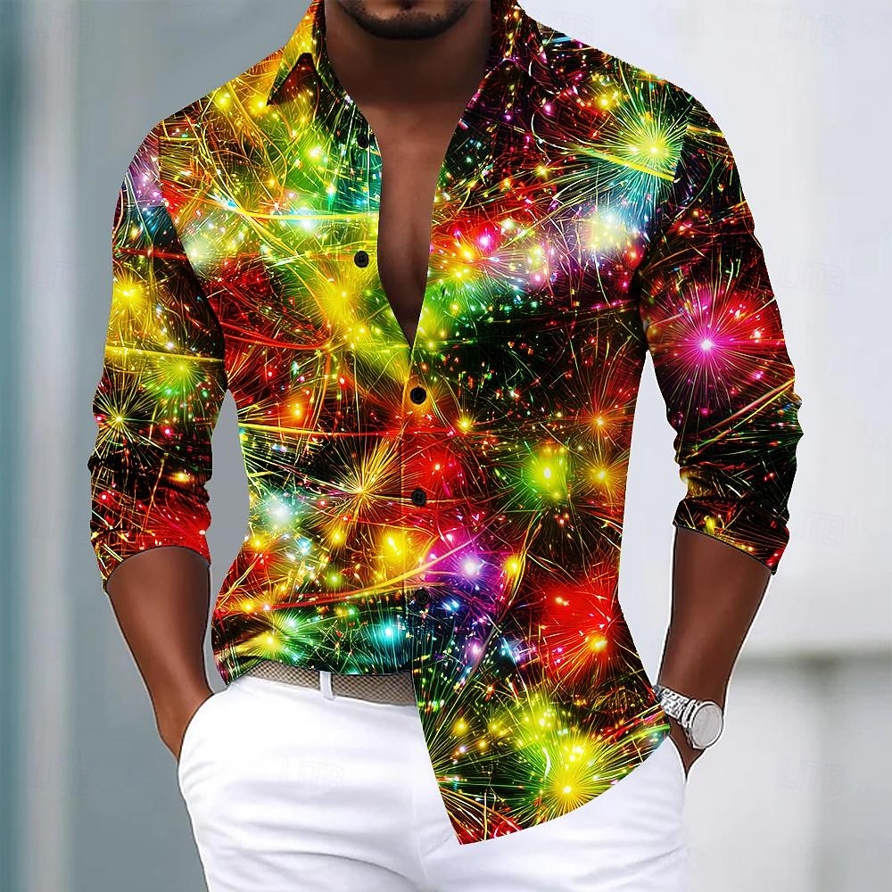 christmas green dress shirt Mistletoe Long Sleeve Men Button Up Shirt, Green Christmas Berries Xmas Holiday Print Buttoned Down Guys Male Collared Casual Dress Shirt XS