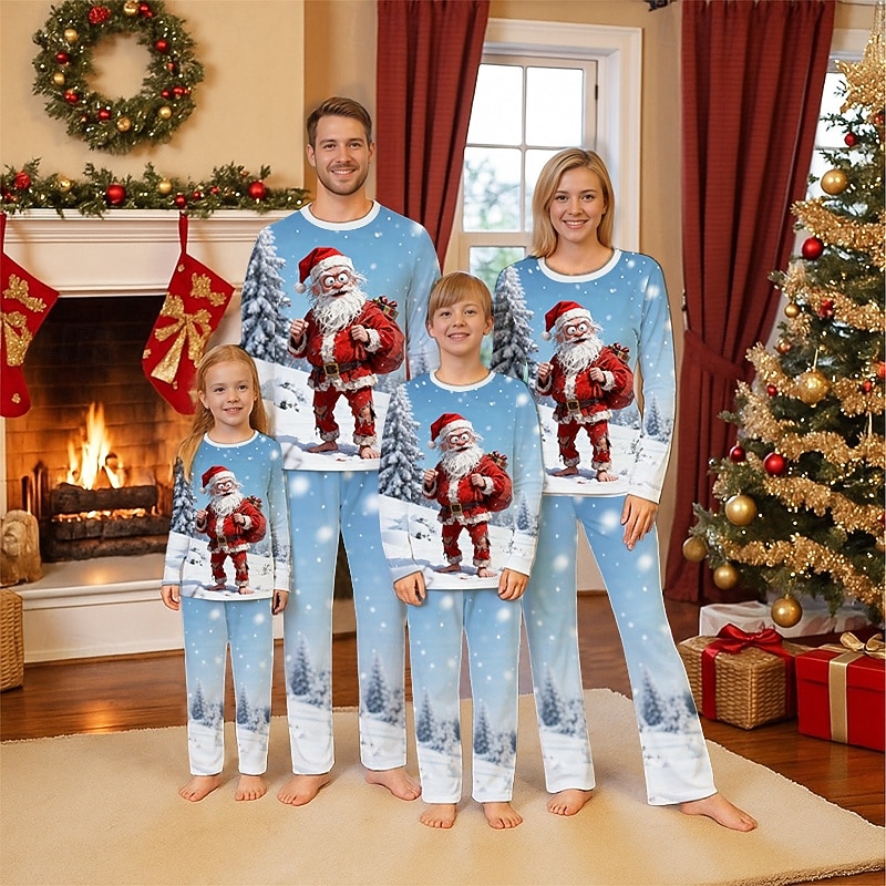 Családi nézés Karácsony Karácsonyi családi pizsama Pizsamák Családkészletek Grafika Mikulás Karácsonyi ajándékok Nyomtatott Medence Hosszú ujj Napi Hozzá illő ruhák 2025 - $20.99 –P1