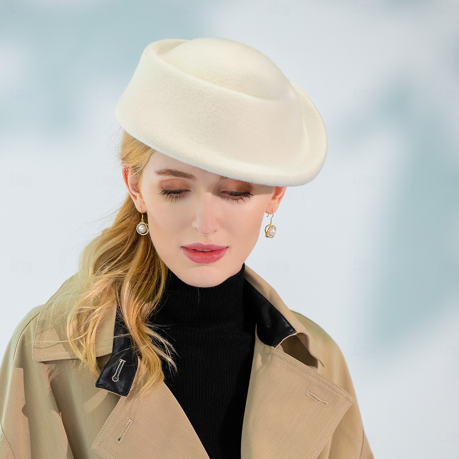 Sombreros 100% lana, boina, sombrero fedora, sombrero platillo, cóctel de boda, elegante tocado de tul de color puro. 2026 - $45.99 –P7