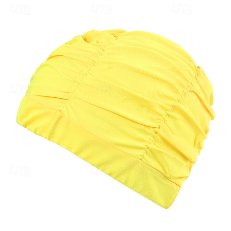 Ruched Swim Cap Shower Caps Bathing Cap for Adults Polyester / Polyamide Waterproof Hair Protection Surfing Beach 2026 - $5.49 –P2