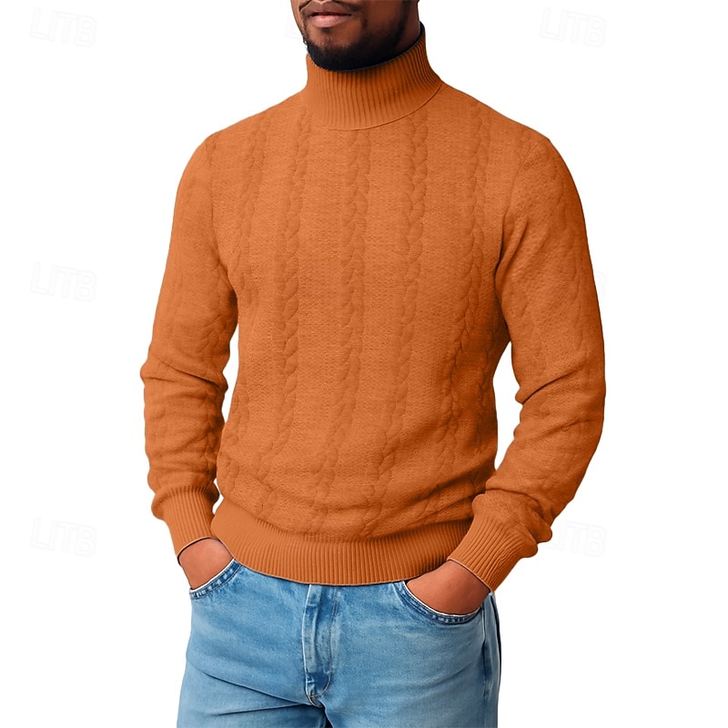 Herr Jacquard Tröja Svart Vit Orange Kaki Grå Kinakrage Slät Strukturerad Sport & Utomhus Ledigt Dagligen Streetwear Häftig Sportkläder Vår & Höst Kläder Pull Tröjor 2026 - $18.49 –P5
