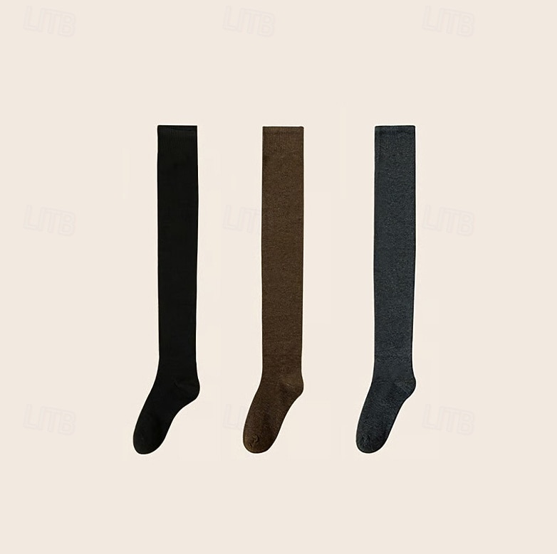 Женские высокие носки выше колена, теплые, мягкие, трикотажные, эластичные, уютные, сексуальные, милые, модные, зимние, осенние, высокие носки выше колена, повседневные, для школьниц, в японском 2026 - $22.99 –P18