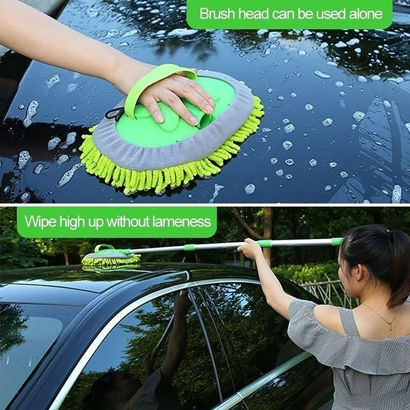 2 in 1 Car Cleaning Brush Mop Extendable Chenille Car Wash Duster Soft Bristle Cleaning Sponge Glove Tool for Dust Dirt Snow Removal Vehicle Care 2026 - $21.99 –P8