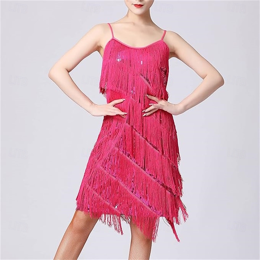 Samba Dancewear Ženské salsa latinské taneční šaty se třásněmi a flitry kostým pro ballroom tanec na karneval 2026 - $50.99 –P3