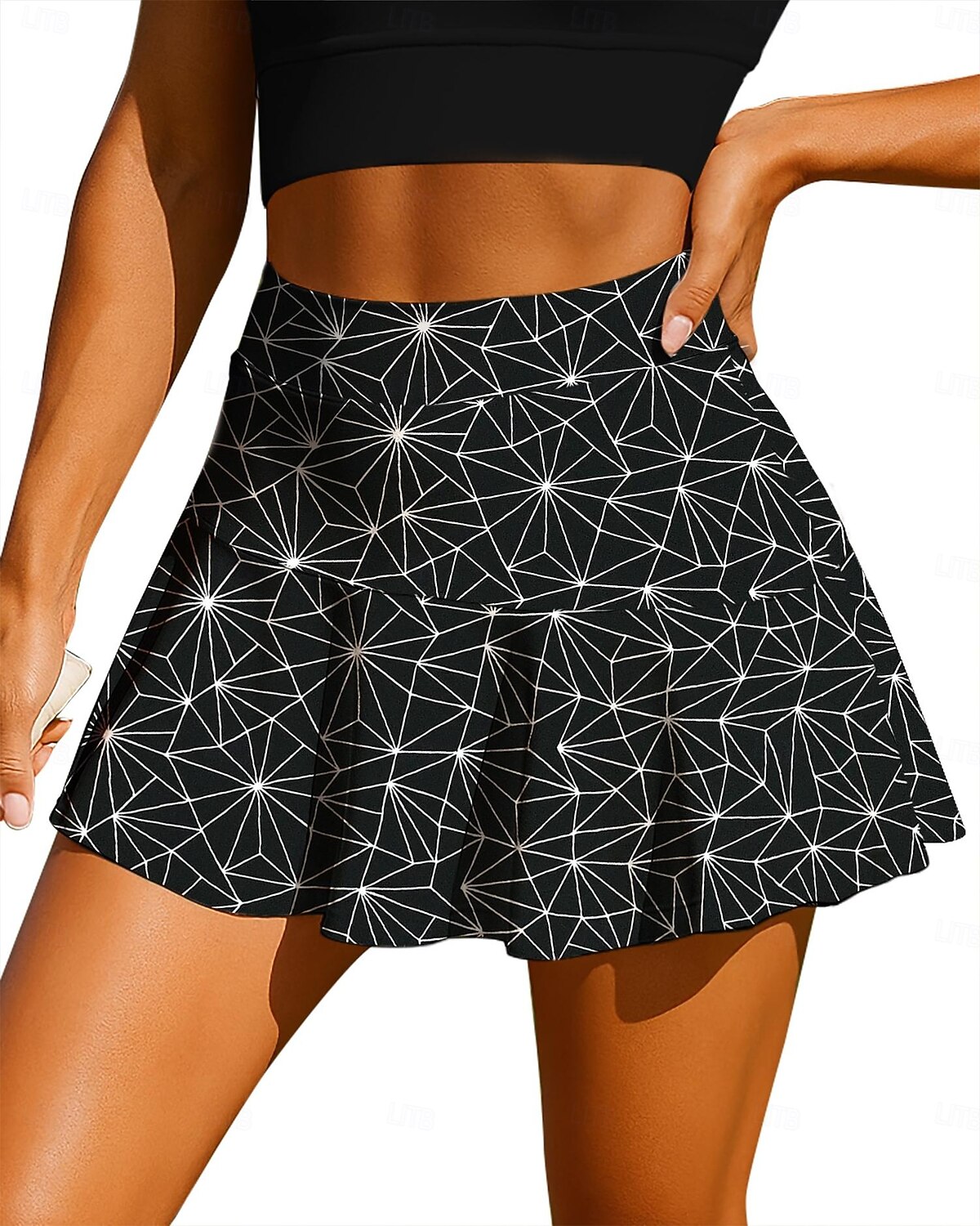 Per donna Animale Leopardo Gonna casual Gonne da tennis Patchwork Tasca 2 in 1 UPF50+ Resistente ai Raggi UV Multistrato Protezione UV Pallavolo Tennis Badminton Pantaloncini Gonna Nero con Bianco del 2026 a $20.99 –P1