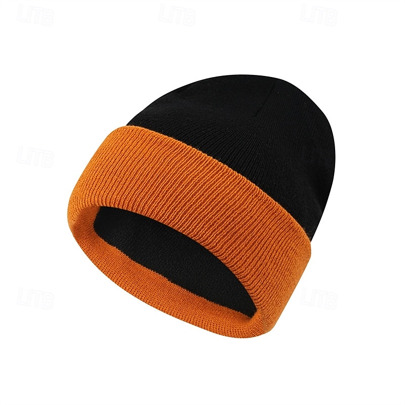Herre Unisex Beanie lue Vinterhatter Luer Vinterlue Vinter luehatt Svart Hvit Akryl Fiber Strikket Koselig Dagligdagstøy Ensfarget / vanlig farge Varm 2026 - $6.99 –P2