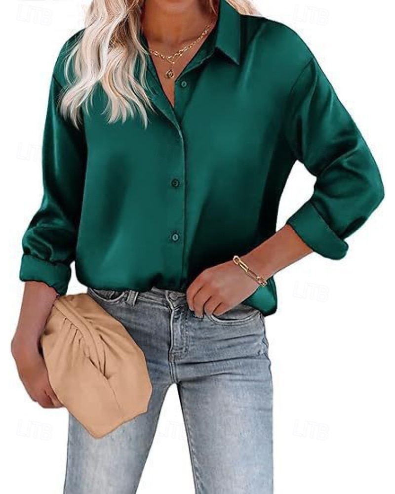 green emerald velvet dress Port Authority Women's COURT GREEN Long Sleeve Easy Care Shirt main image 0