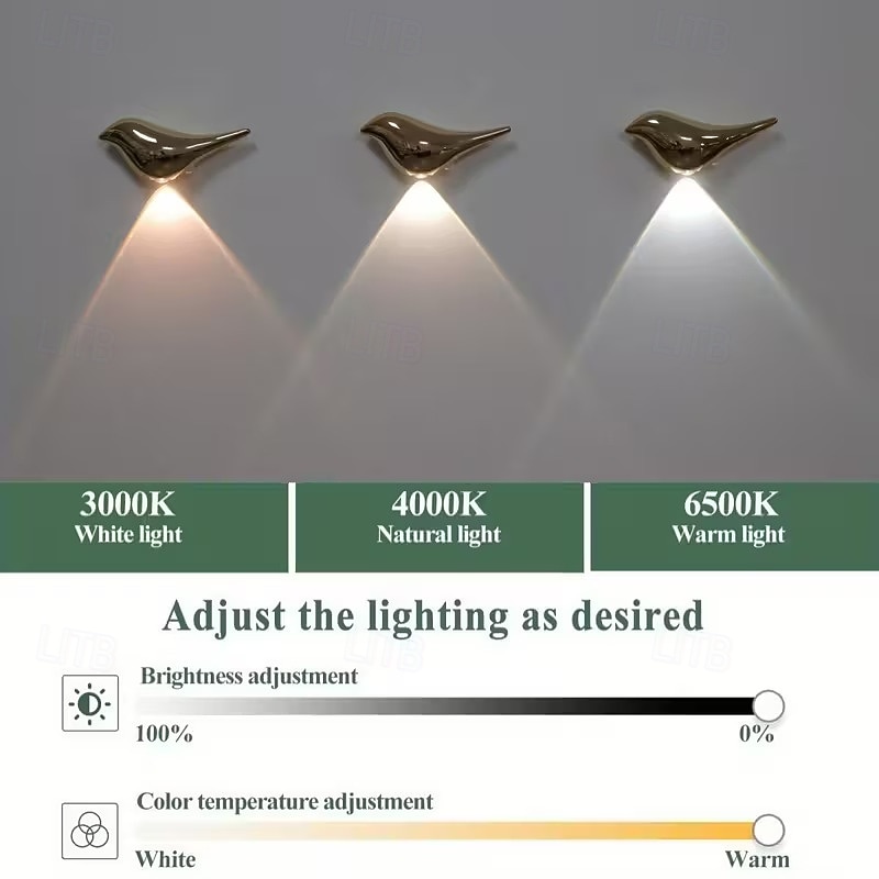 Smart Motion-activated Light Bird-shaped Decorative Lamp No Wiring Required For Installation Adjustable Light Colors Ideal For Bedrooms Dorm Rooms And Staircases Auto On/Off Valentine's Day Gift 2026 - KWD 7.3 –P7