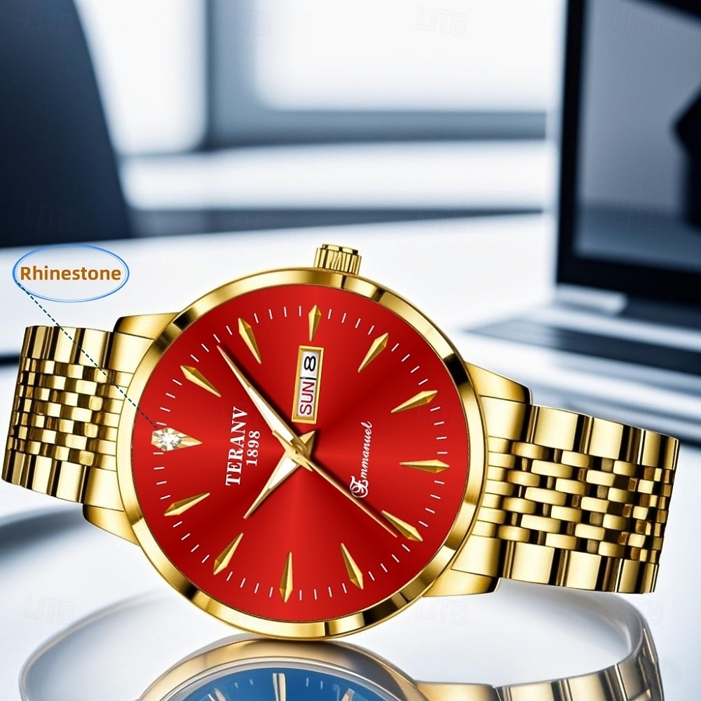 Geavanceerd herenhorloge modieuze heren quartz horloge modieuze kalender fluorescerende wijzerplaat het beste cadeau voor mannen 2026 - $25.99 –P3