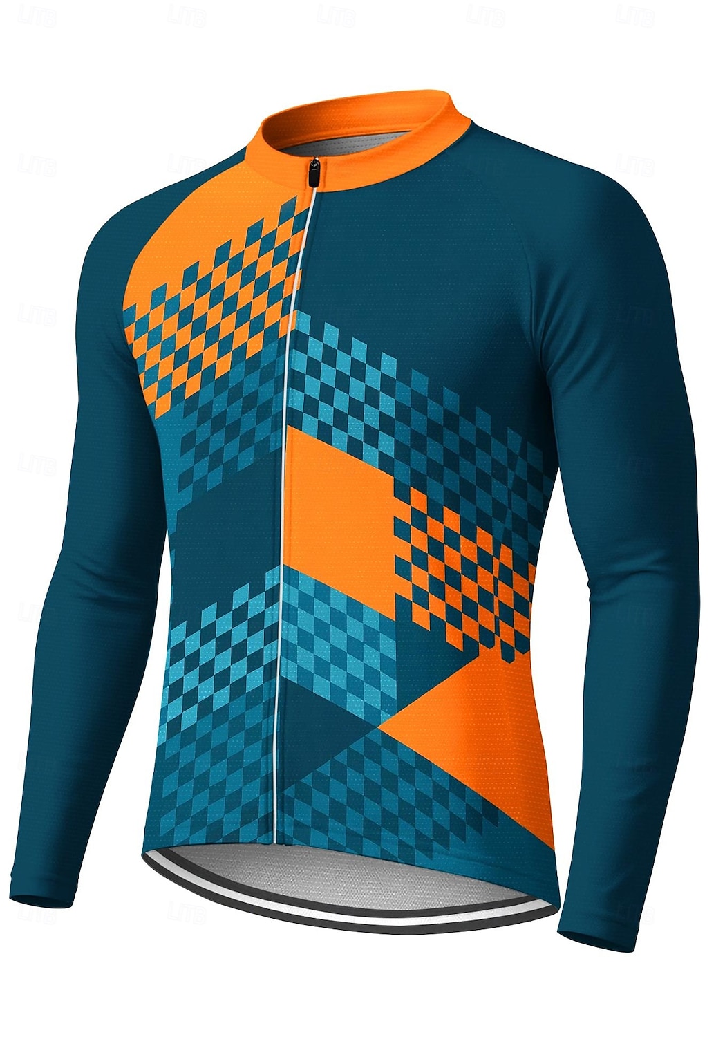 Men Cycling Jersey Downhill Jersey Geometric Abstract Contrast Color Long Sleeve Bike Tee Tshirt Jersey Compression Clothing with 3 Rear Pockets Mountain Bike MTB Road Bike Cycling UV Sun Protection 2026 - $32.99 –P5