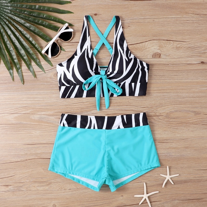 Damen Badeanzug Zweiteilig Slips Bademode Rückenfrei Urlaub Strandbekleidung Flagge V Ausschnitt Ärmellos Badeanzüge 2026 - $25.99 –P9