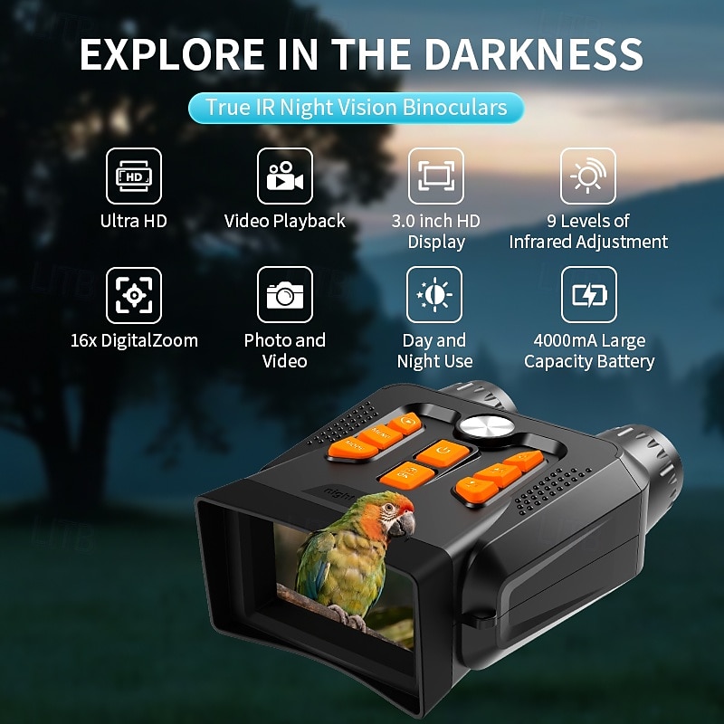 Бинокль 1080p, инфракрасный прибор ночного видения, 5-кратный зум, работающий днем и ночью, может снимать фото и видео с цифровым зумом, подходит для путешествий на открытом воздухе и ночного видения 2026 - $103.99 –P1