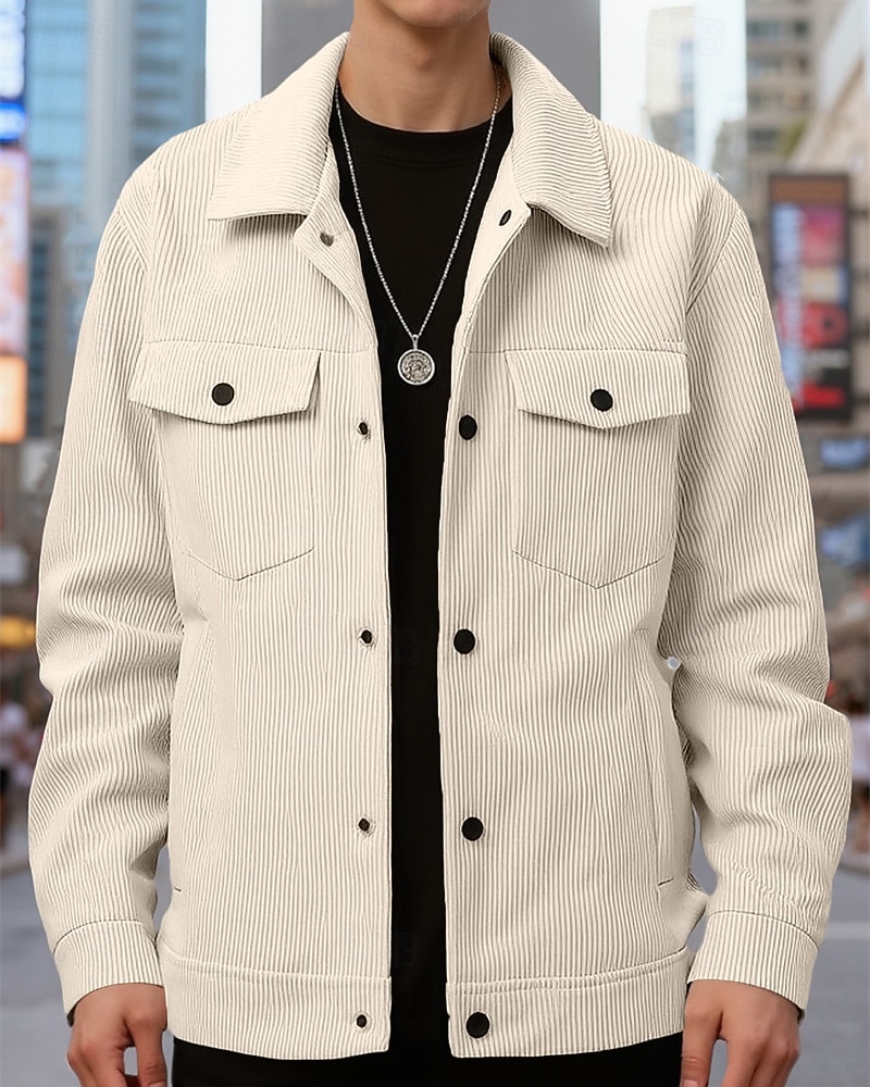 Per uomo Giacca Leggera Giacca Camicia Giacca Casual All'aperto Streetwear Tasca Bottoni Primavera & Autunno Autunno & Inverno Semplice Streetwear Quotidiano Collo ripiegato Regolare Nero Marrone del 2026 a $31.99 –P3