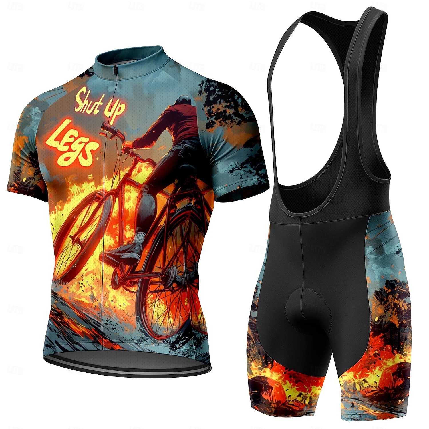 Ανδρικά Φανέλα ποδηλασίας Αθλητική φανέλα και σορτς ποδηλασίας Κοντομάνικο Ποδηλασία Βουνού Ποδηλασία Δρόμου Καλοκαίρι Άνοιξη Θαλασσί Ρουμπίνι Βυσσινί Κινούμενα σχέδια Πεπαλαιωμένο Ποδήλατο 2026 - $49.99 –P1