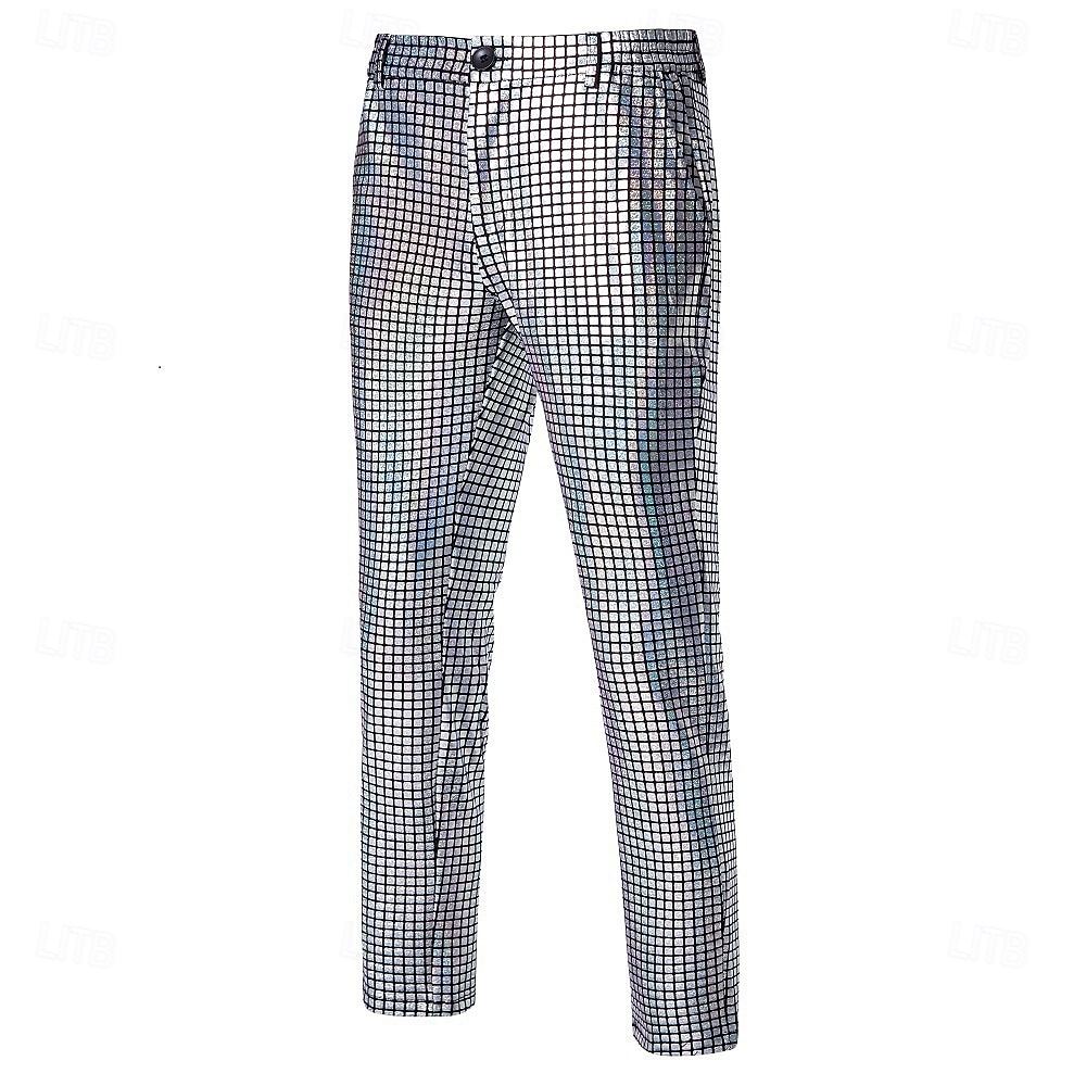 Per uomo Pantaloni Pantaloni Eleganti Pantaloni con paillettes Pantaloni lucidi Pantaloni da ballo Tasca Semplice Comodità Lunghezza intera Feste Affari Quotidiano Moda Streetwear Argento Nero del 2026 a $22.99 –P8
