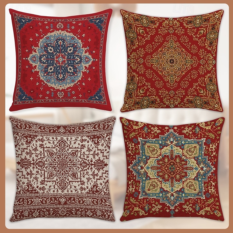 Vintage-Kissenbezüge im Bohème-Stil mit Digitaldruck, dekorative Kissenhüllen für Zuhause, Schlafzimmer, Wohnzimmer, Gästezimmer, Hotel, Sofa-Akzente 2026 - $8.99 –P1