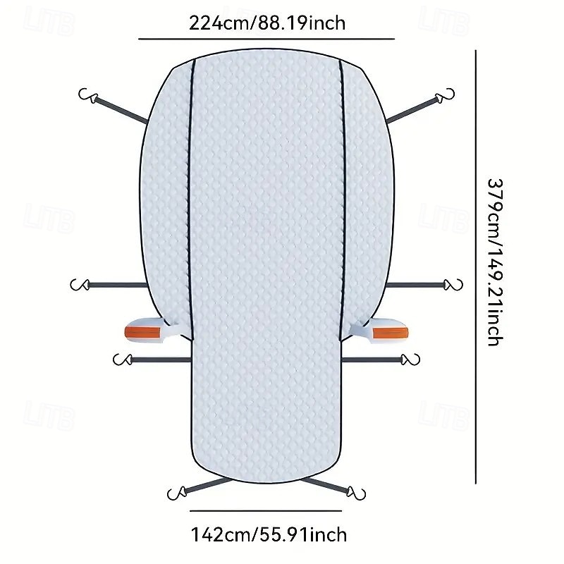 Pokrywa przeciwśnieżna na przednią szybę samochodu, wytrzymała tkanina Oxford &Osłona przeciwmrozowa na zimę, wodoodporna osłona przedniej szyby z bezpiecznymi haczykami, uniwersalna do samochodów 2026 - $47.99 –P1