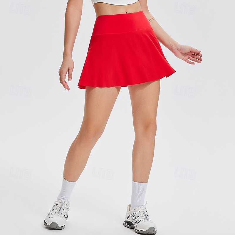 Γυναικεία Μονόχρωμο Casual φούστα Φούστα τένις Αθλητική φούστα Προστασία UV Γρήγορο Στέγνωμα Ελαστικό Αναπνέει Τέννις Αθλητικά Τρέξιμο Παντελόνια Φούστες Λευκό Κόκκινο Ρούχα τένις 2026 - $22.99 –P6