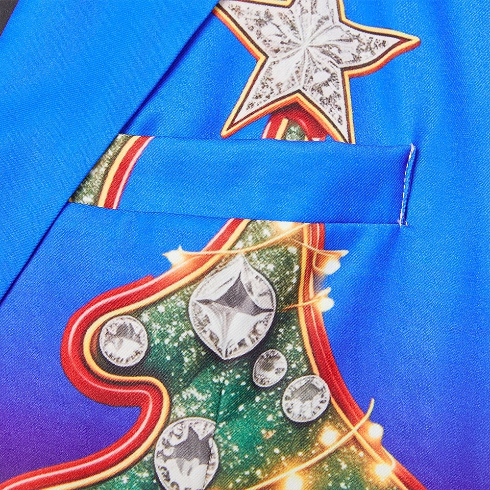 Christmas Miesten Joulukuusi Blazer-takki Mukava Taiteellinen Vapaa-aika Juhla-iltavaatteet Päivittäin Festivaali Napit Painettu Kevät Syksy Talvi Lovikäänne Pitkähihainen Punainen 1 Rubiini Sininen 2025 - $69.99 –P11