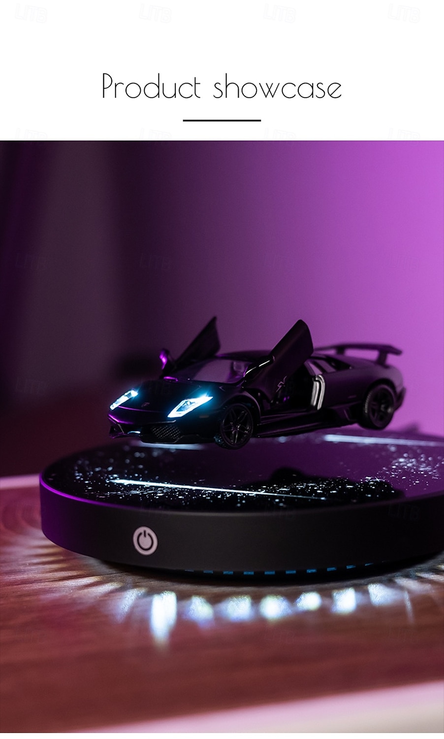 Magnetic Levitation Black Cast Car with Luminous Circular Starry Sky Base Featuring Real LED Energy-saving Lighting Effect Controlled By Switch Freely Rotating in The Air for Valentine's Day Gift 2026 - $109.99 –P16