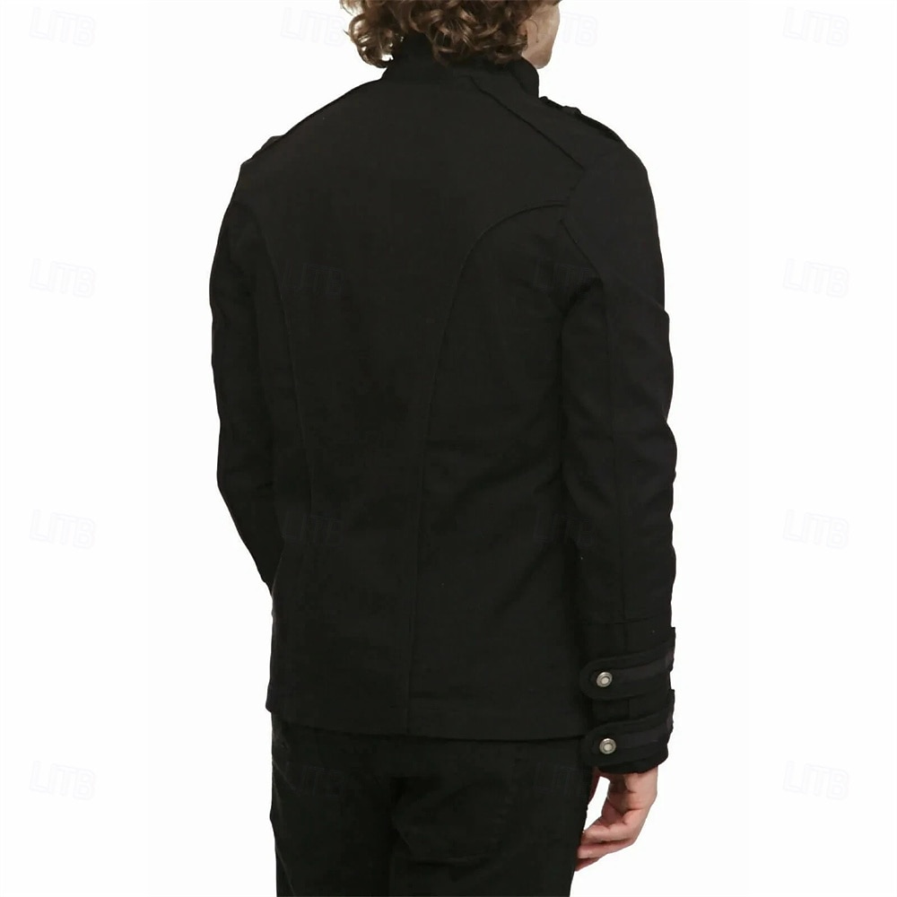 Retro Vintage Rococo Punk & Gothic Coat Circus Jacket Long Sleeves Prince Aristocrat Fancy Dress Men's Carnival Event / Party Casual Daily Adults' Coat Spring Fall & Winter 2026 - GBP £43 –P3