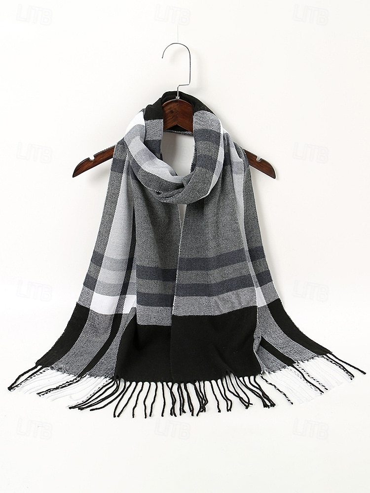 herrrutig polyesterhalsduk, mjuk och varm, flera färger, perfekt för vinter- och julklappar 2025 - $11.99 –P7