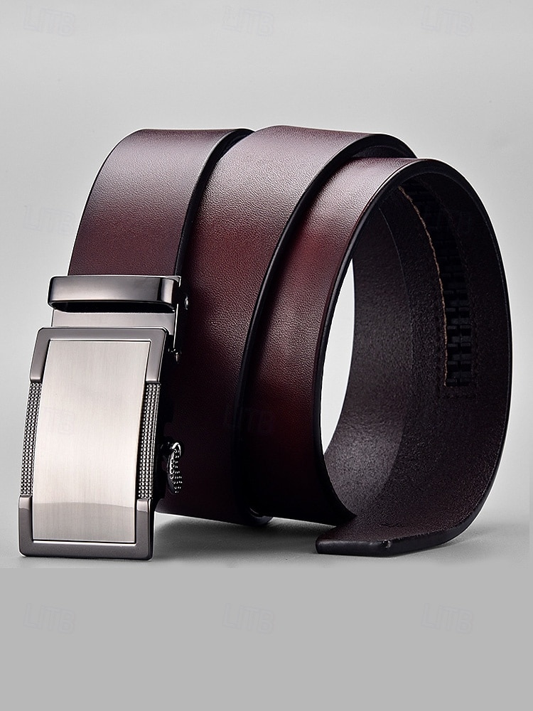 Ceinture en cuir pour homme, idéale pour Noël : cuir véritable de qualité supérieure, boucle carrée élégante, ajustable, accessoire de mode festif pour les occasions décontractées ou habillées. de 2026 ? $24.99 –P5