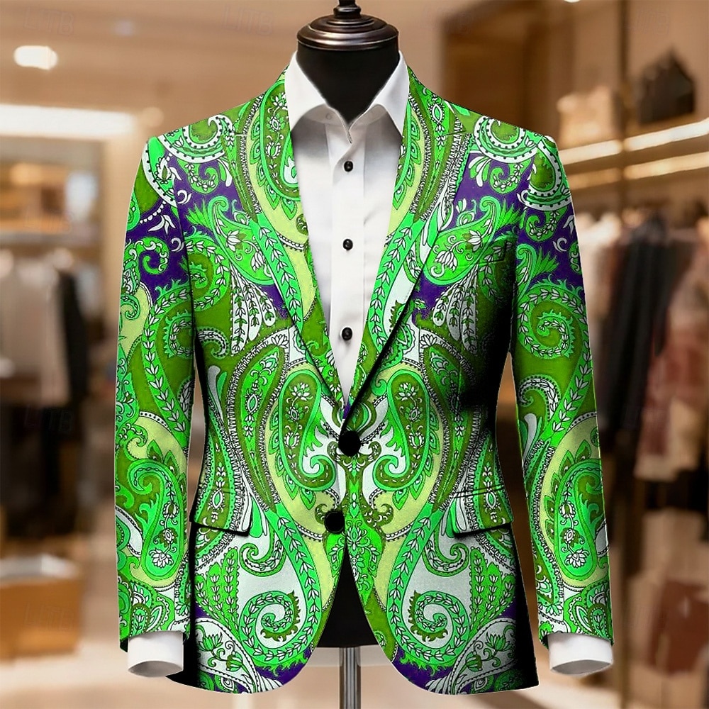 Per uomo Paisley Giacca blazer Cappotto Confortevole Traspirante Artistico Casual Casuale Quotidiano Festival Stampa 3D Bottoni Autunno & Inverno Dentellato Manica Lunga Blu Rosso Verde del 2026 a $85.99 –P3
