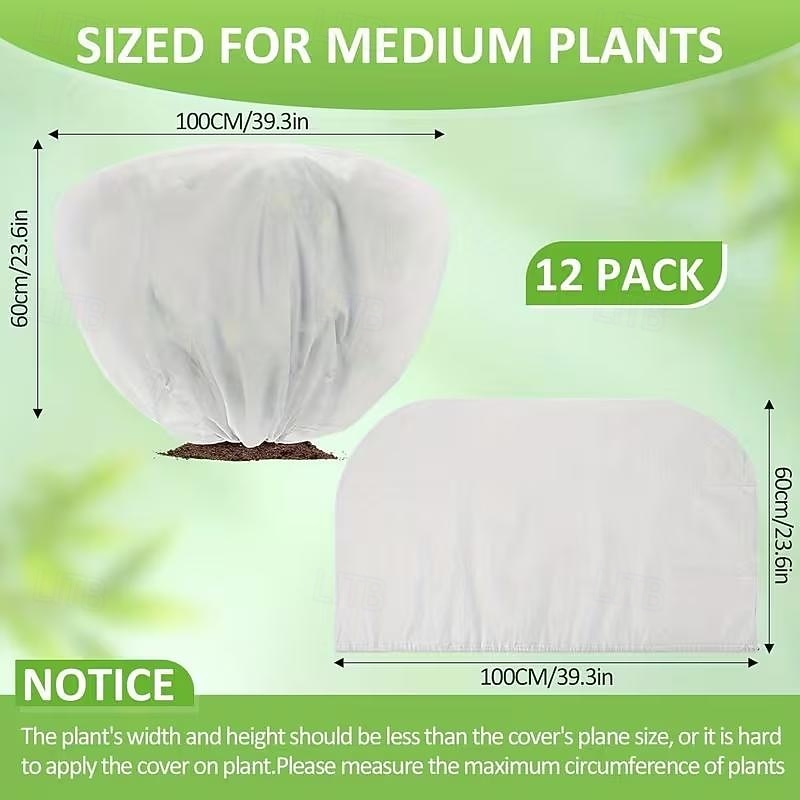 12pcs Winter Plant Covers Frost Protection Bags for Shrubs Trees and Roses 39.4x23.6 Inches with Drawstring Suitable for Autumn and Winter Outdoor Gardening Shrub Covers Tree Protection 2026 - $36.99 –P1