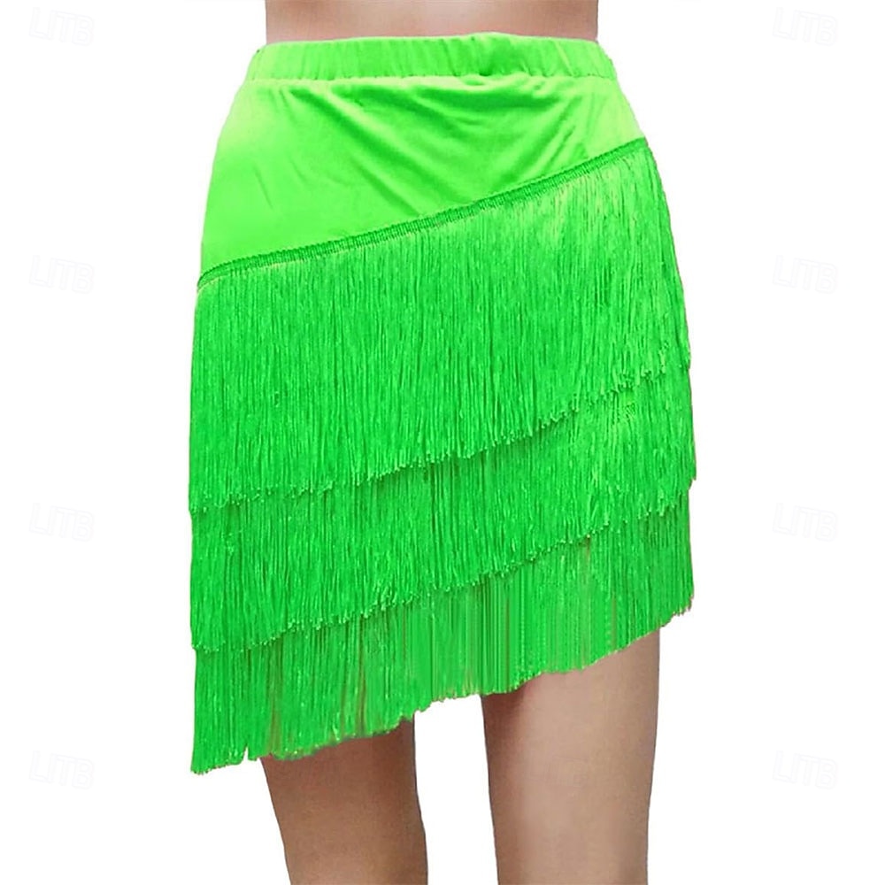 Gonna con Frange e Paillettes Samba Dancewear Gonna Latina con Elastico Costume di Performance per Danza Moderna Ballo Salsa Samba del 2026 a $28.99 –P3