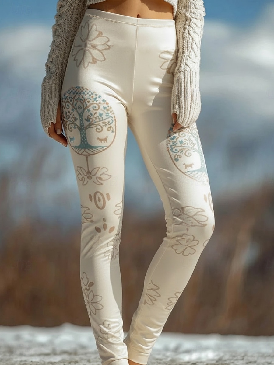 Per donna Leggings Leggings comodi Vacanza Vintage Stile Etnico Lunghezza intera Vita Alta Grafico Albero Stampa Confortevole Elasticizzato Casuale Quotidiano Vacanza Blu Primavera Autunno del 2026 a $20.99 –P2