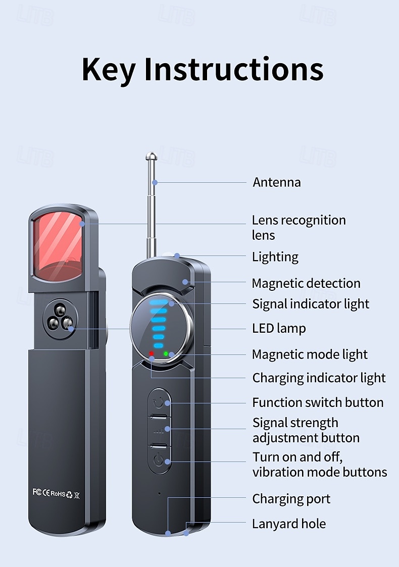 Hidden Camera and Bug Detector Pinhole Camera Detector - Ideal for Travel Vehicles Hotels and Home Security 2026 - $27.99 –P15