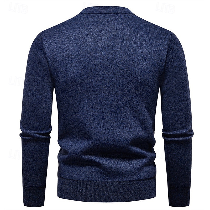 Муж. Пуловер Свитер Вязаный свитер Рельефный узор Вязать Обычные топы Трикотаж Геометрический принт Вырез под горло Мода Классический Отпуск На каждый день Одежда Наступила зима Синий Винный L XL 2XL 2026 - $21.99 –P15