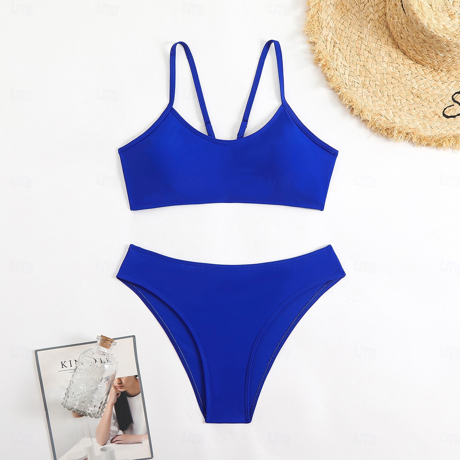 Women's Bikini 2 Piece Swimsuit Cheeky Slim Backless Vacation Beach Wear Solid Color V Neck Sleeveless Bathing Suits 2026 - $28.99 –P4