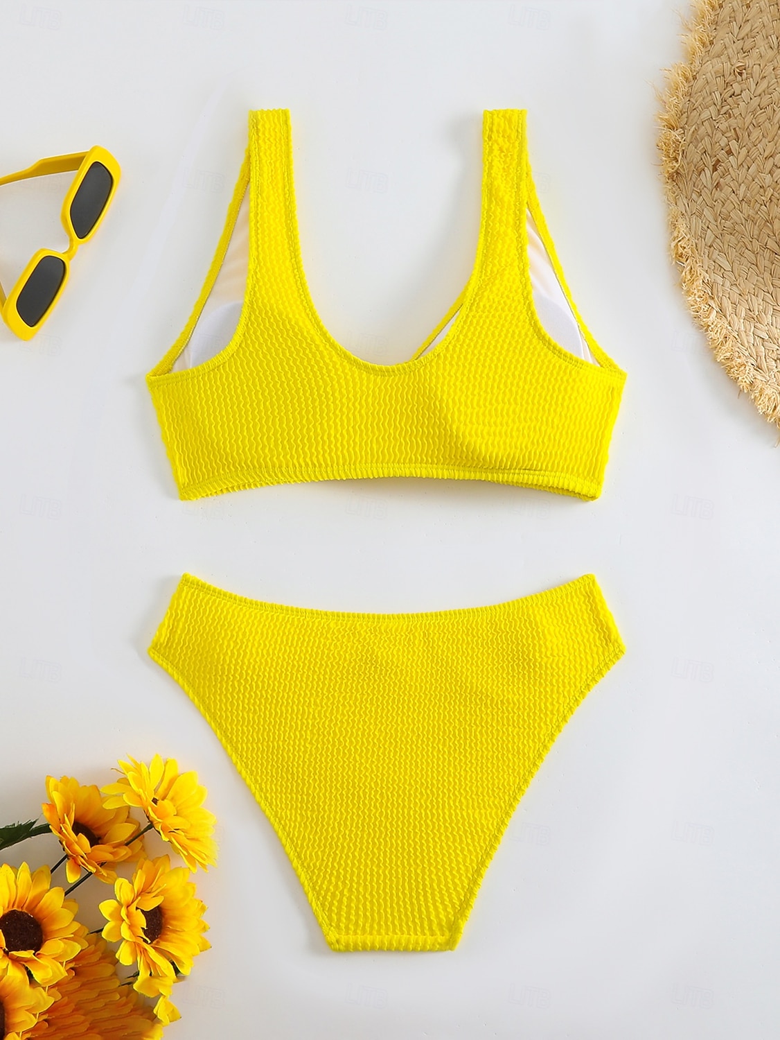 Γυναικείο Μπιikinι 2 Κομμάτια Μαγιό Ραφές Κάτω Κερκίδα Slim Χωρίς Πλάτη Διακοπές Ρούχα Παραλίας Μονοχρωμία V Λαιμός Αμάνικο Μαγιό 2026 - $8.49 –P9