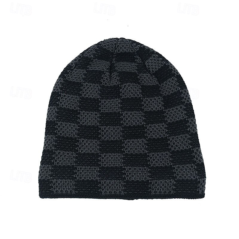 Pánské Unisex Čepice Beanie Zimní čepice Kulichy Pletená čepice Zimní čepice Beanie Černá Khaki Polyester Pletený Prodyšné Útulný Denní nošení Jdeme ven Pléd Větruvzdorné Teplý 2026 - $8.49 –P4