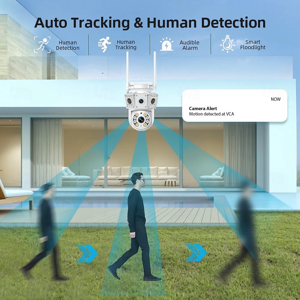 IP-камера с двумя объективами, полноцветная, ночное видение, обнаружение движения, двусторонняя голосовая беспроводная камера, наружная, внутренняя, домашняя охранная интеллектуальная Wi-Fi PTZ-камера 2025 - $41.99 –P8
