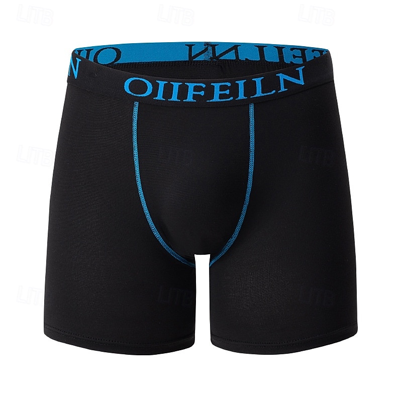 Herr 5st Grundläggande trosor Boxershorts Kalsong Elastisk midja Terylen Mateial som andas Bekväm Färgblock Brev Multifärg 2026 - $17.99 –P6