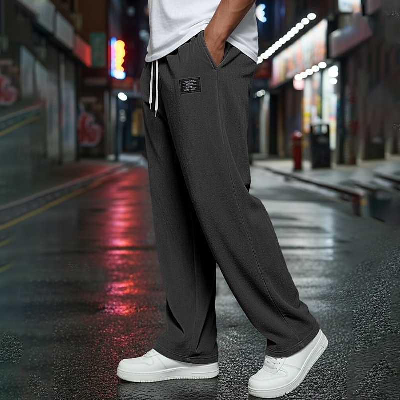 Homens Calças Esportivas Calça de moletom com pernas largas Calças Calças de moletom abertas Com Cordão Cintura elástica Tecido Respirável Comprimento do joelho Esportes Casual Diário Roupa de rua de 2026 por $21.99 –P3