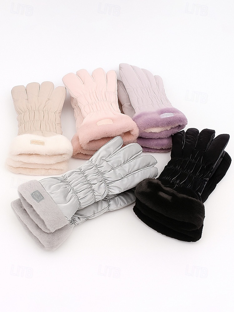Dámské nepromokavé nylonové rukavice s dotykovou obrazovkou, vícebarevné, měkké a teplé, ideální pro zimní a outdoorové aktivity 2026 - $11.99 –P3