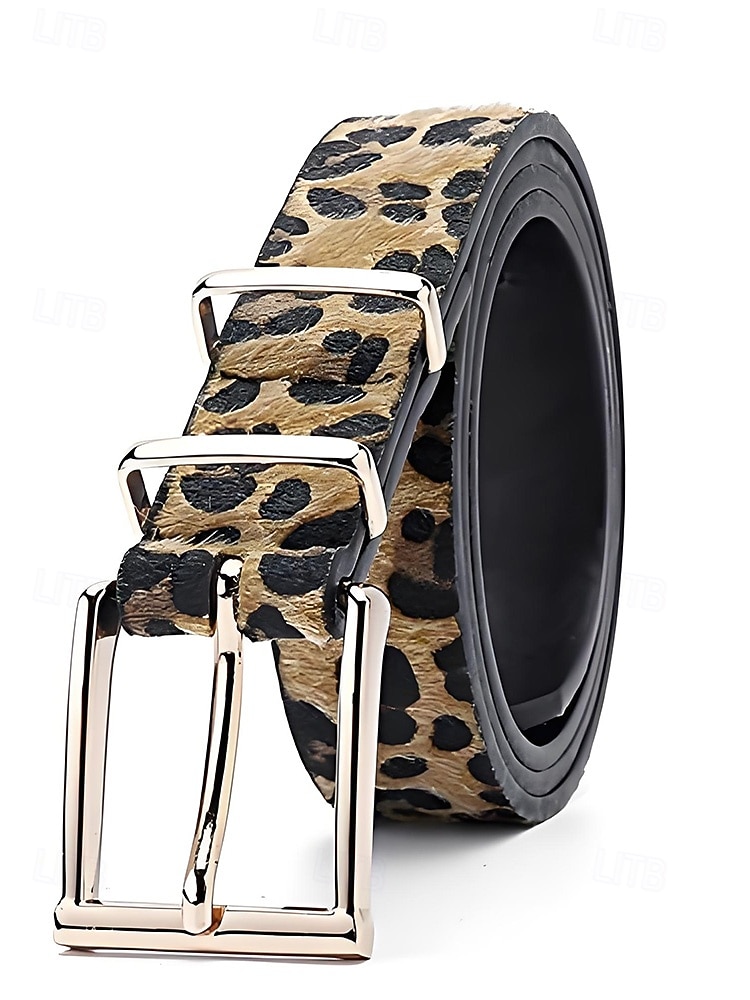 Damengürtel mit Leopardenmuster – modisches Kunstleder, verschiedene Farben erhältlich, perfekt für Urlaubsoutfits und Freizeitkleidung 2026 - $14.99 –P5